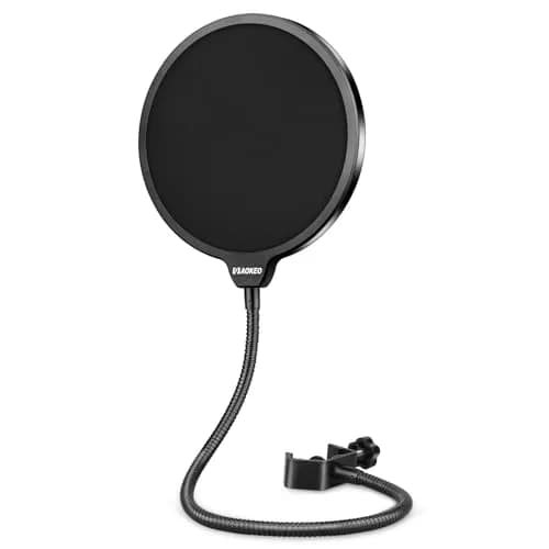 Aokeo Microphone Pop Filter Shield for Blue Yeti & All Microphones | Dual Layer Wind Screen with 360° Gooseneck Clamp thumbnail 1