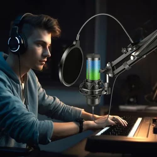 Aokeo Microphone Pop Filter Shield for Blue Yeti & All Microphones | Dual Layer Wind Screen with 360° Gooseneck Clamp thumbnail 8