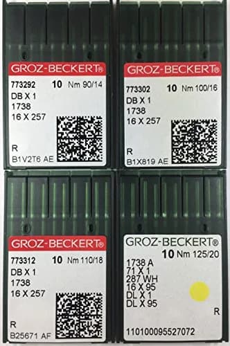 Groz-Beckert Industrial Sewing Machine Needles 16X257 DBX1 Assorted Sizes (90/14, 100/16, 110/18, 125/20) | Pack of 40 thumbnail 1