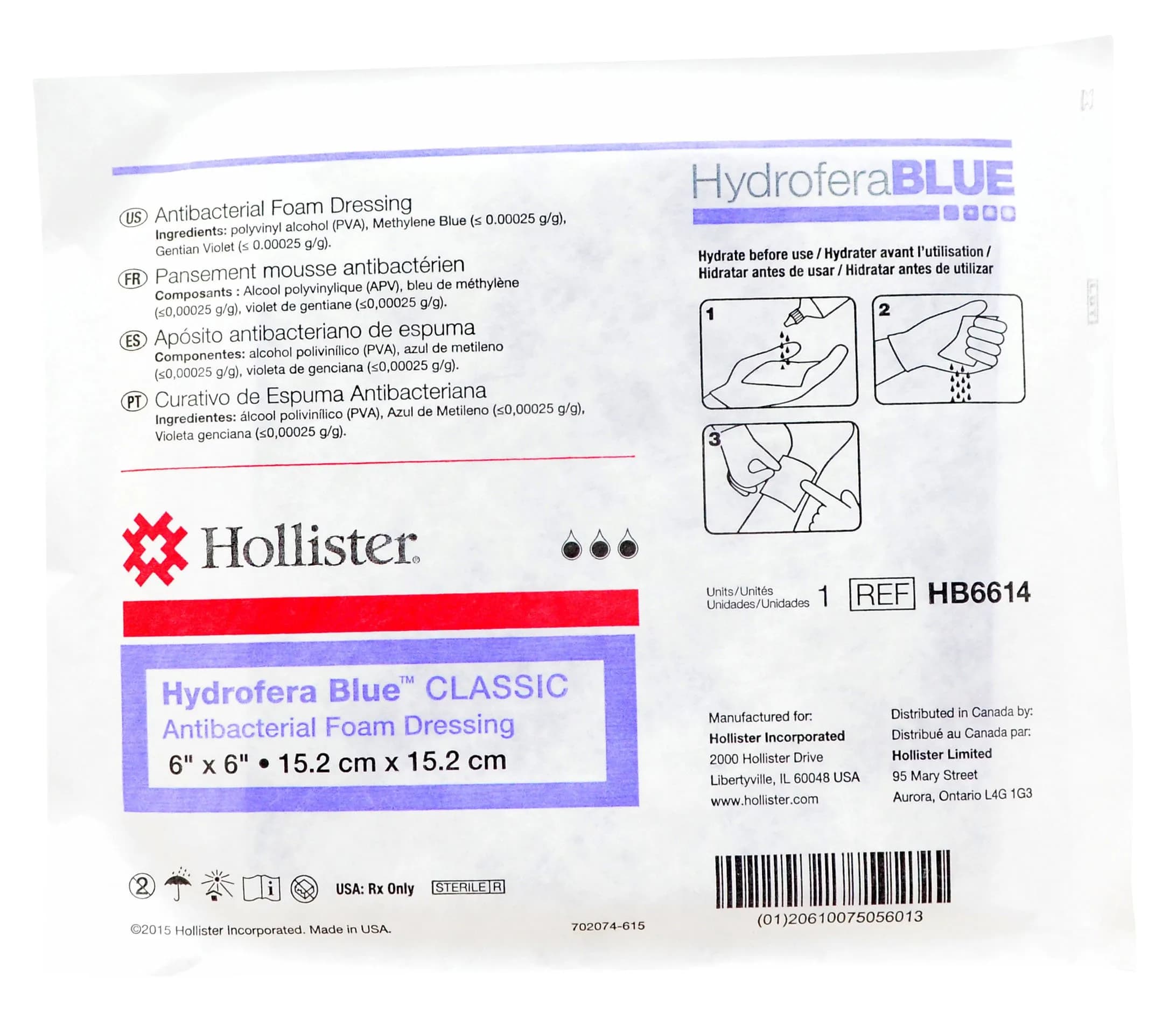 Hydrofera Blue Foam Dressing Without Border 6 x 6 in (15.24 x 15.24 cm) | FDA Approved Professional Healthcare