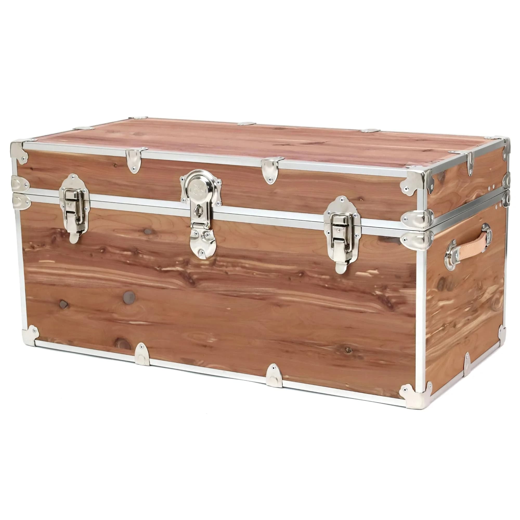 Rhino Trunk & Case Knotty Cedar Large Chest | Lockable, Heirloom-Quality Storage Trunk (32"L x 18"W x 14"H)