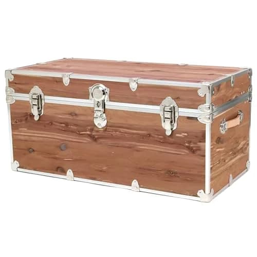 Rhino Trunk & Case Knotty Cedar Large Chest | Lockable, Heirloom-Quality Storage Trunk (32"L x 18"W x 14"H) thumbnail 1