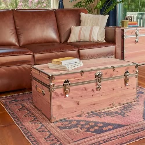 Rhino Trunk & Case Knotty Cedar Large Chest | Lockable, Heirloom-Quality Storage Trunk (32"L x 18"W x 14"H) thumbnail 8