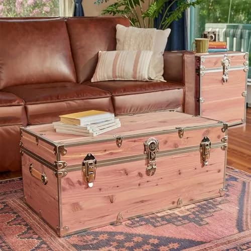 Rhino Trunk & Case Knotty Cedar Large Chest | Lockable, Heirloom-Quality Storage Trunk (32"L x 18"W x 14"H) thumbnail 9