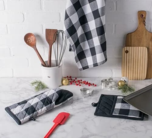 DII Buffalo Check Potholder Set 18cm x 20cm (7" x 8") | Classic Farmhouse Kitchen Linens thumbnail 6