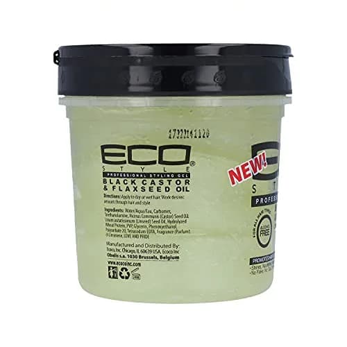 Eco Style Black Castor & Flaxseed Oil Styling Gel 473ml (16 Oz) | Superior Hold & Shine thumbnail 4