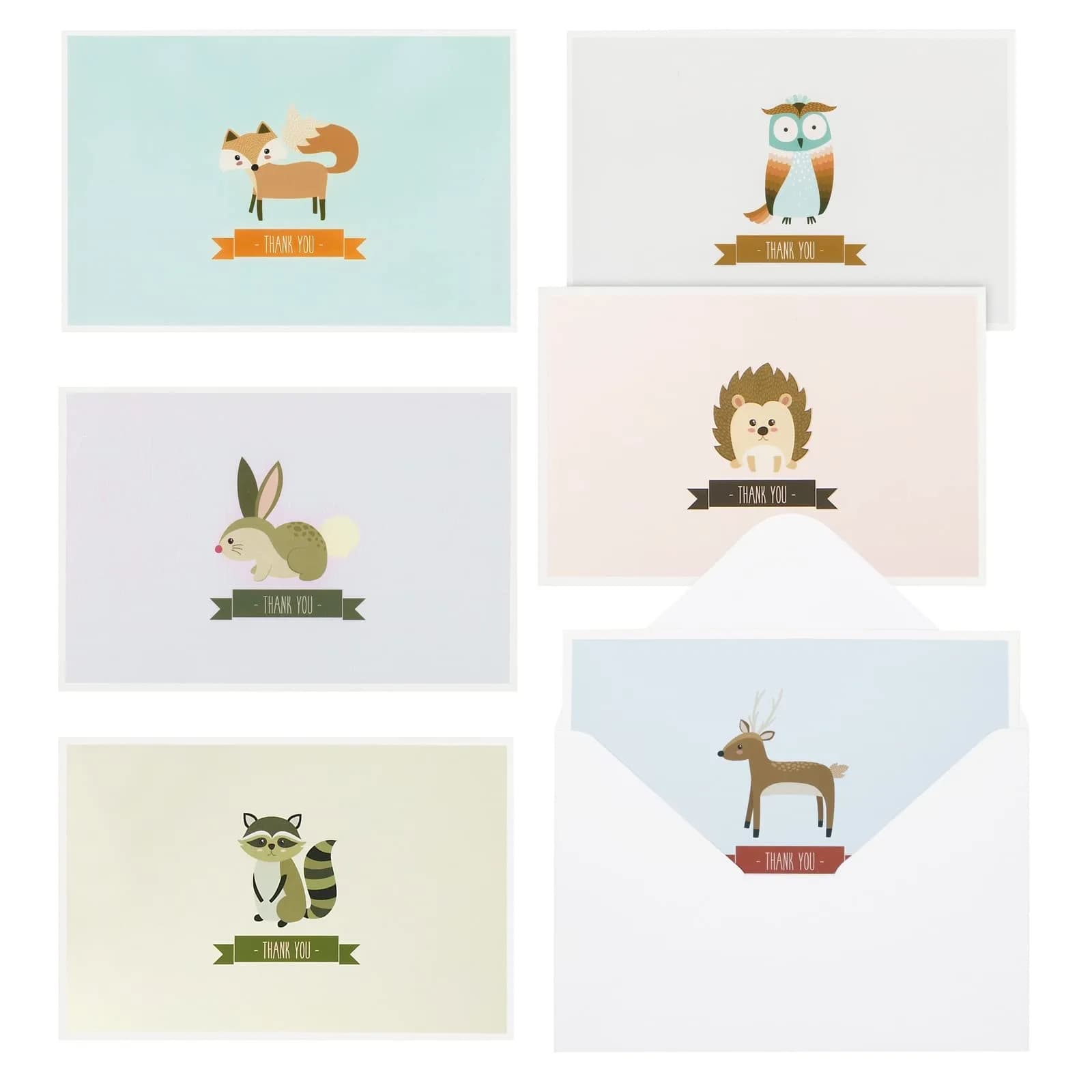 Best Paper Greetings 48 Pack Cute Forest Animal Thank You Cards | Whimsical Woodland Designs for All Occasions — Thank You - Woodland Critters