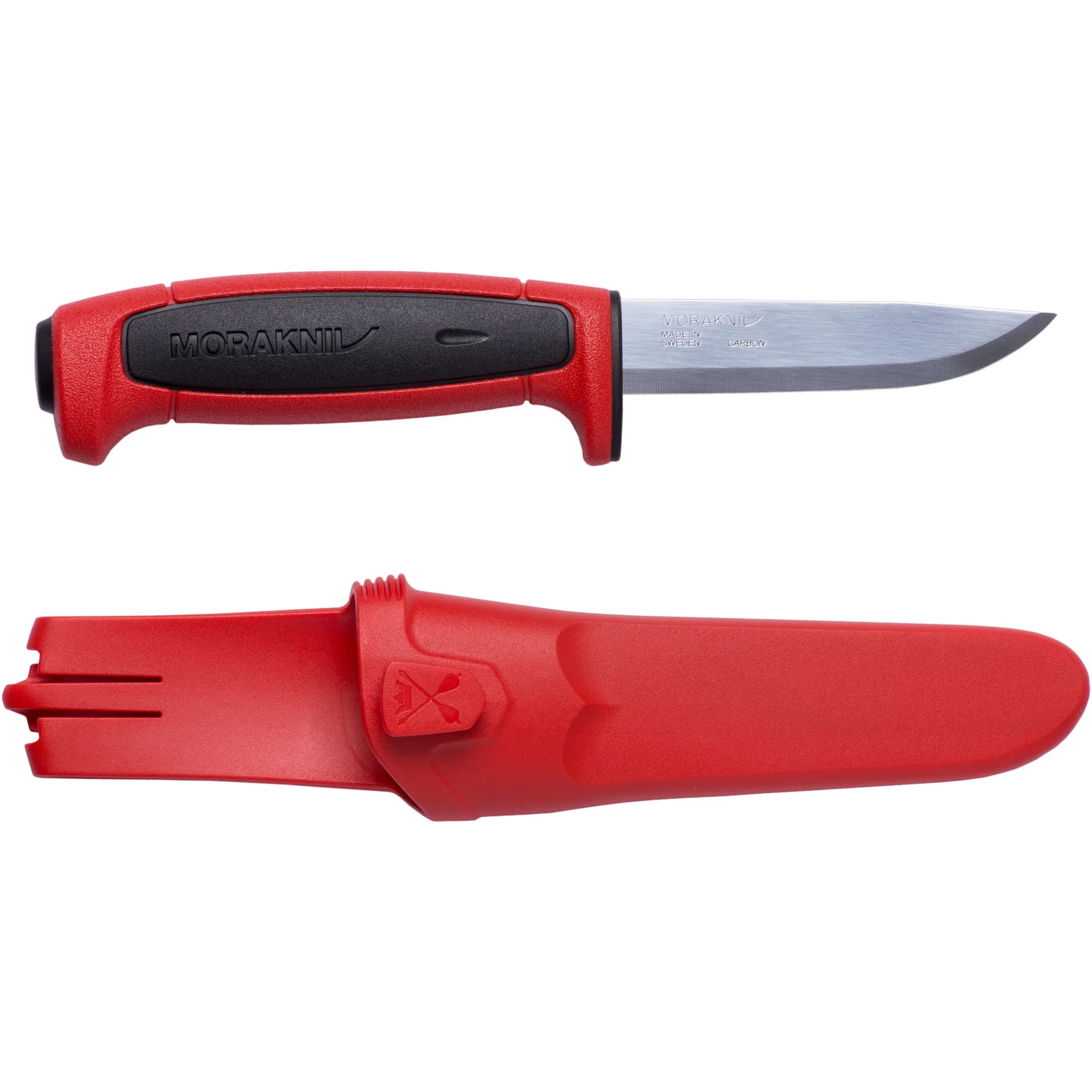 Morakniv Basic 511 Fixed-Blade Knife - Red/Black Handle | 9.1 cm High Carbon Steel Utility Knife - main product image