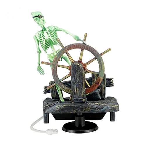 Bestgle Aquarium Decor Skeleton Pirate Captain 9x6x13cm | Active Air-Driven Fish Tank Ornament thumbnail 4