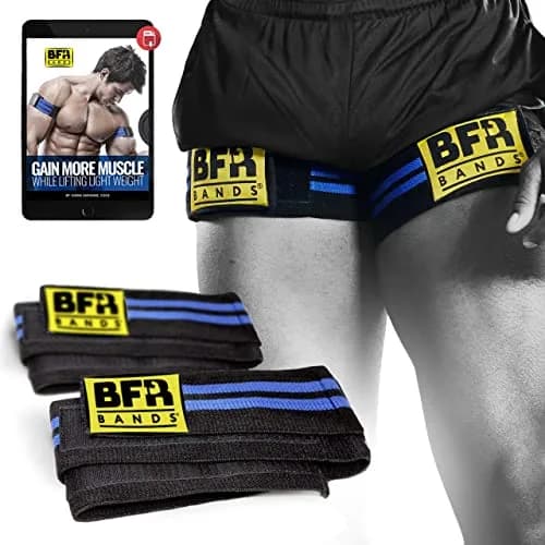 BFR BANDS Blood Flow Restriction Bands 2 Pack for Legs & Glutes, 3-Inch Wide TPE Straps | Increase Muscle Mass with Low Loads thumbnail 1