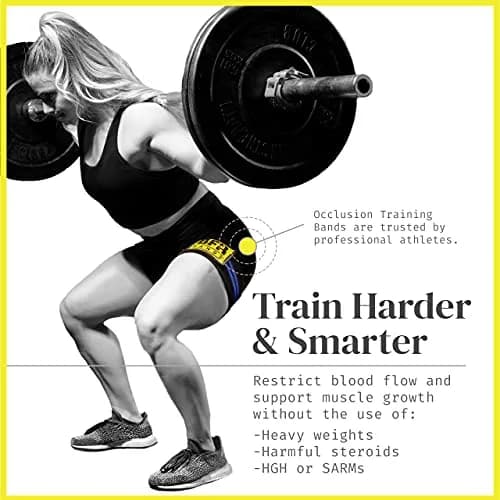 BFR BANDS Blood Flow Restriction Bands 2 Pack for Legs & Glutes, 3-Inch Wide TPE Straps | Increase Muscle Mass with Low Loads thumbnail 4