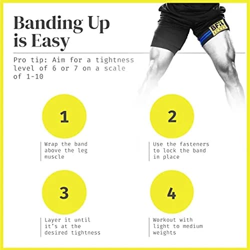 BFR BANDS Blood Flow Restriction Bands 2 Pack for Legs & Glutes, 3-Inch Wide TPE Straps | Increase Muscle Mass with Low Loads thumbnail 6