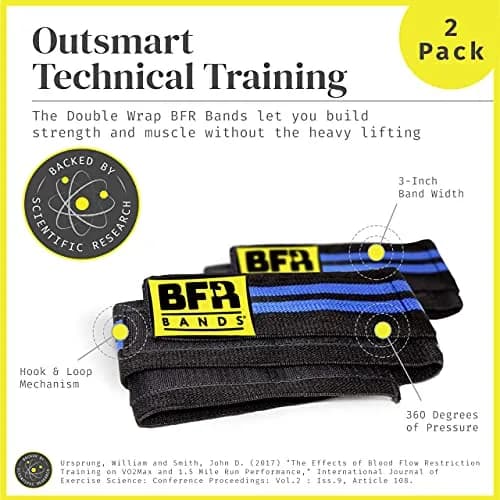 BFR BANDS Blood Flow Restriction Bands 2 Pack for Legs & Glutes, 3-Inch Wide TPE Straps | Increase Muscle Mass with Low Loads thumbnail 3