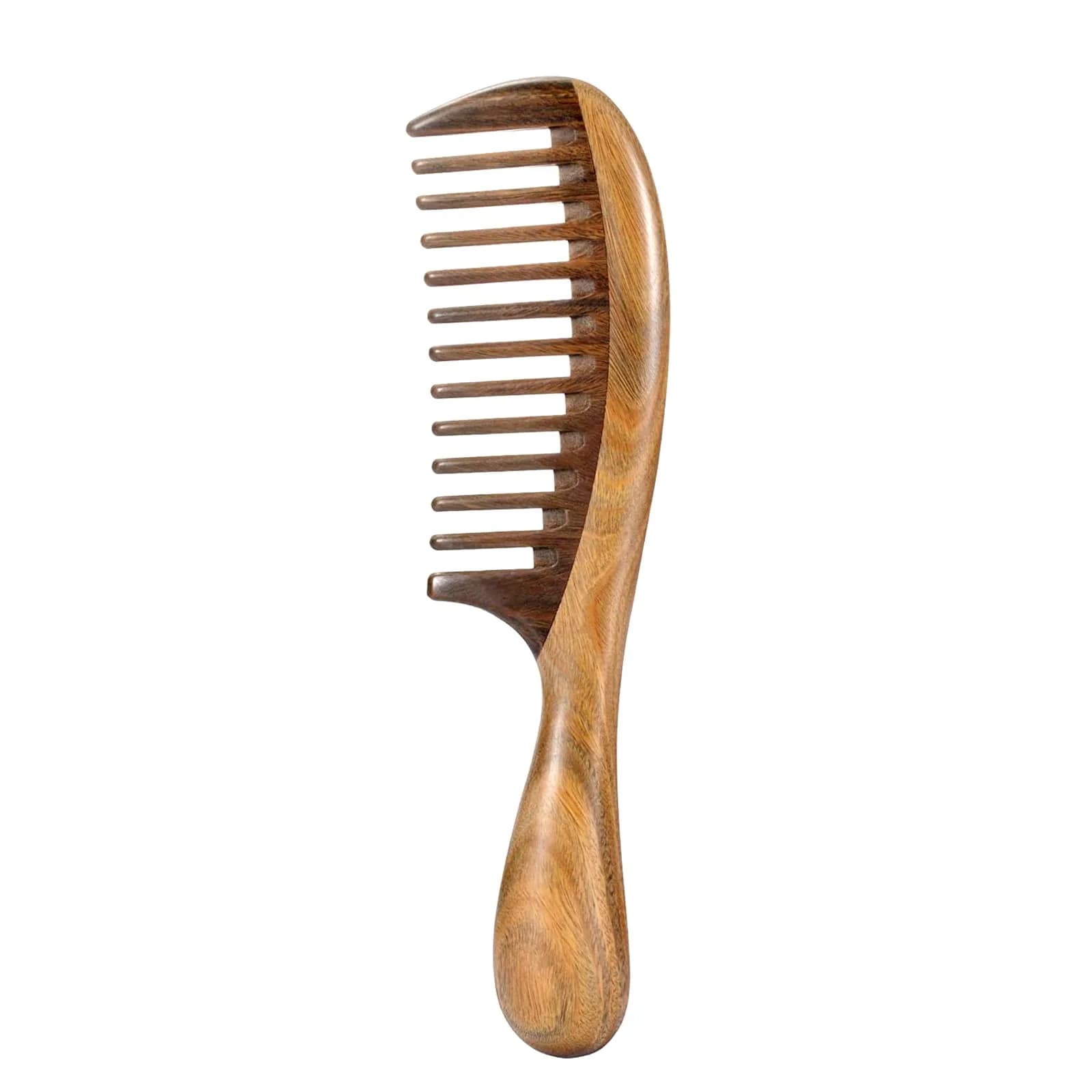 Louise Maelys Wooden Wide Tooth Hair Comb for Curly Detangling | Natural Sandalwood, Anti-Static, Handcrafted (20 x 5.5cm) - main product image