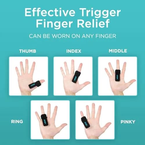 Vive Trigger Finger Splint - Black, One Size Fits All | Stabilizes Finger for Pain Relief thumbnail 2