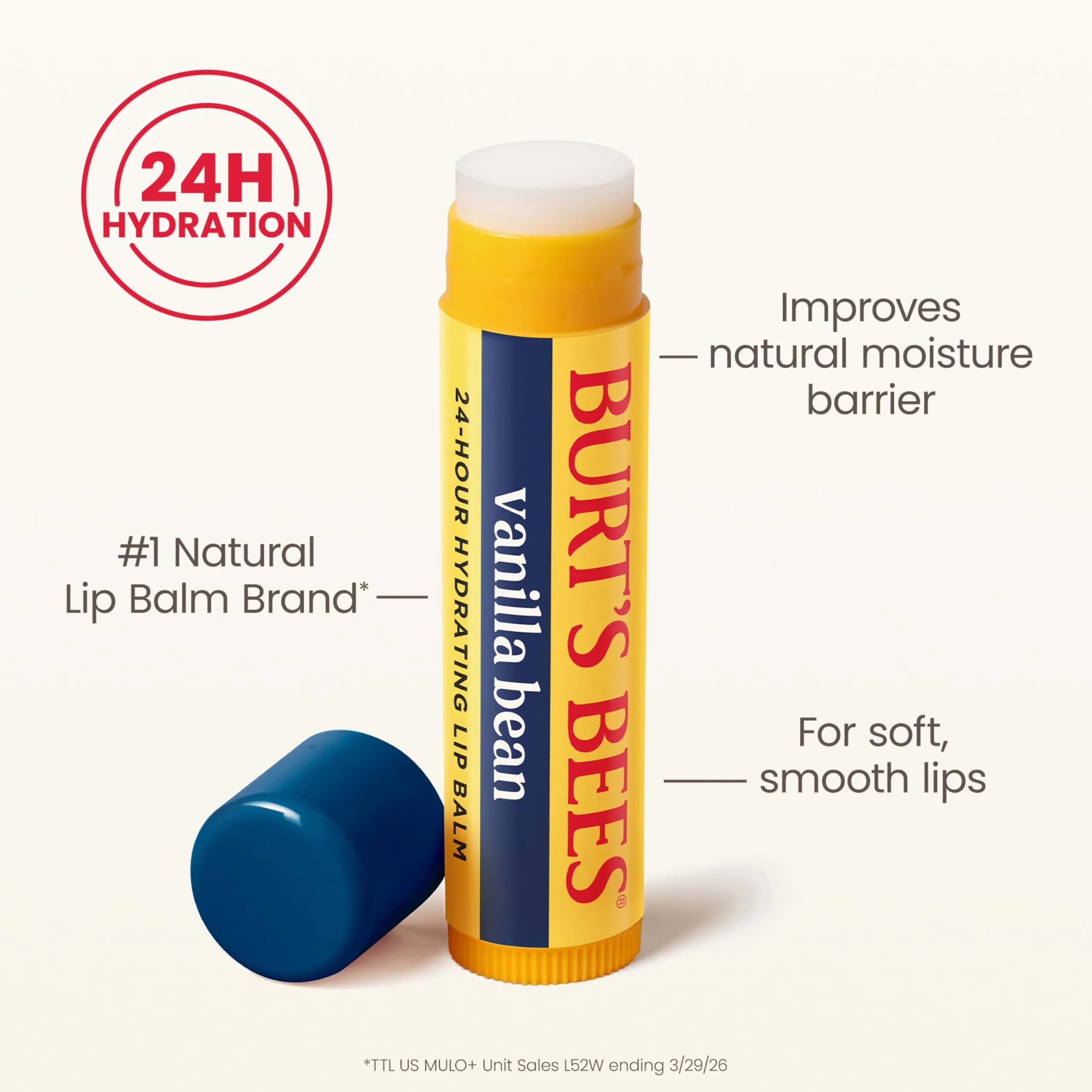 Burt's Bees Vanilla Bean Tint-Free Lip Balm 2 Count | Natural Conditioning Lip Treatment - view 4