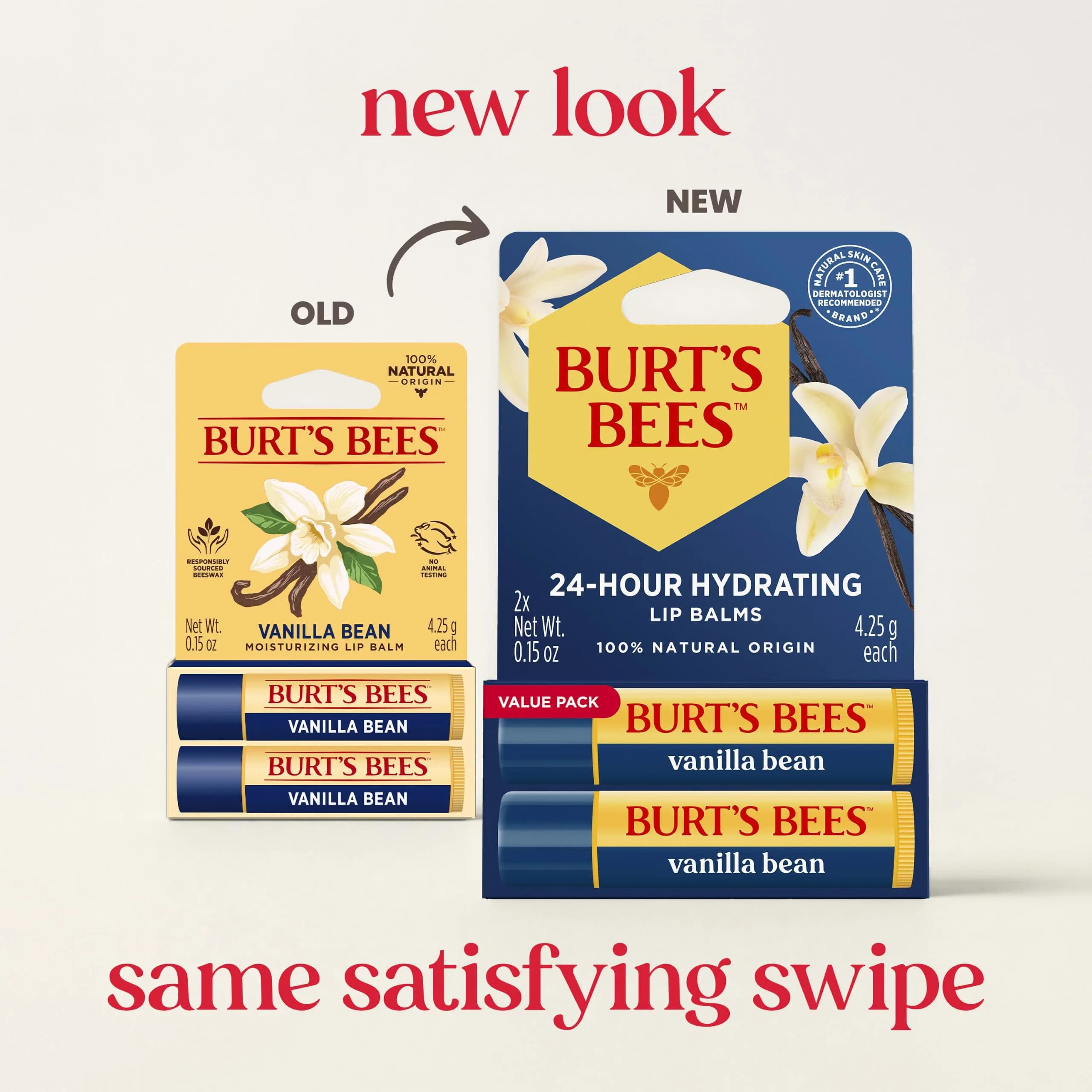 Burt's Bees Vanilla Bean Tint-Free Lip Balm 2 Count | Natural Conditioning Lip Treatment - view 2