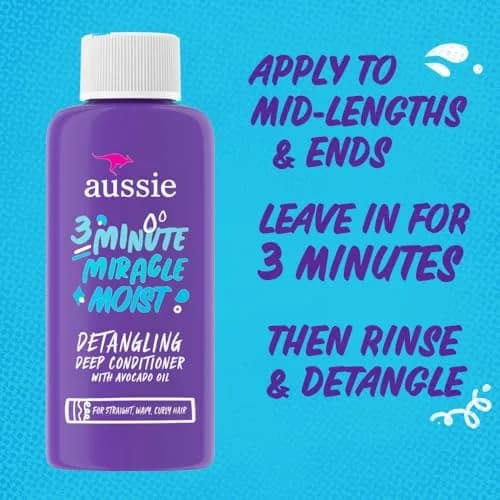 Aussie 3 Minute Miracle Moist Deep Conditioning Treatment 1.7 fl oz (50.3 ml) | Hydrates Dry Hair thumbnail 3