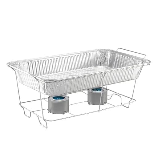 Tiger Chef Disposable Chafing Dishes for Buffet Set - Full-Size Disposable Wire Chafer Stand Kit - 30-Piece Catering Set for Parties Includes Chafer Pans Disposable Serving Utensils | Cost-Effective Buffet Solution thumbnail 3