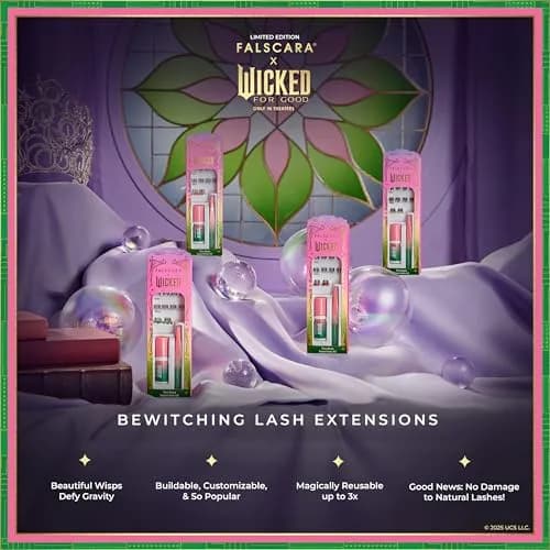 FALSCARA WICKED: FOR GOOD False Eyelashes 8-10mm | Natural Volume with Purple Glitter thumbnail 4