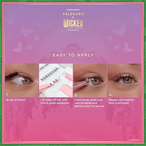 FALSCARA WICKED: FOR GOOD False Eyelashes 8-10mm | Natural Volume with Purple Glitter thumbnail 2