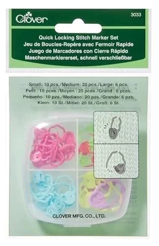 Clover Quick Locking Stitch Marker Set Multicolor 3" Height x 3" Length x 1.2" Width | Sewing Notions for Crafting thumbnail 1