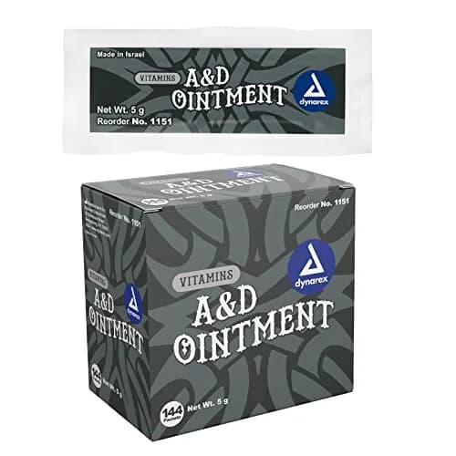Dynarex Vitamins A&D Ointment Without Lanolin 5g (0.18 Oz) Packets | Protects Skin & Soothes Irritation thumbnail 1