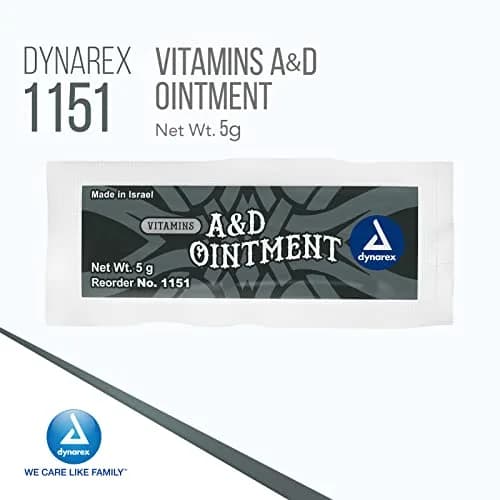 Dynarex Vitamins A&D Ointment Without Lanolin 5g (0.18 Oz) Packets | Protects Skin & Soothes Irritation thumbnail 3