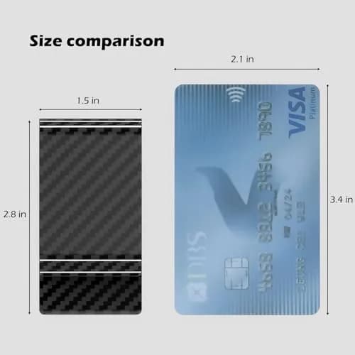 Travelambo Carbon Fiber Money Clip Front Pocket Wallet Minimalist Slim Wallet Credit Business Card Holder (CB black, 15 Card Capacity) thumbnail 8