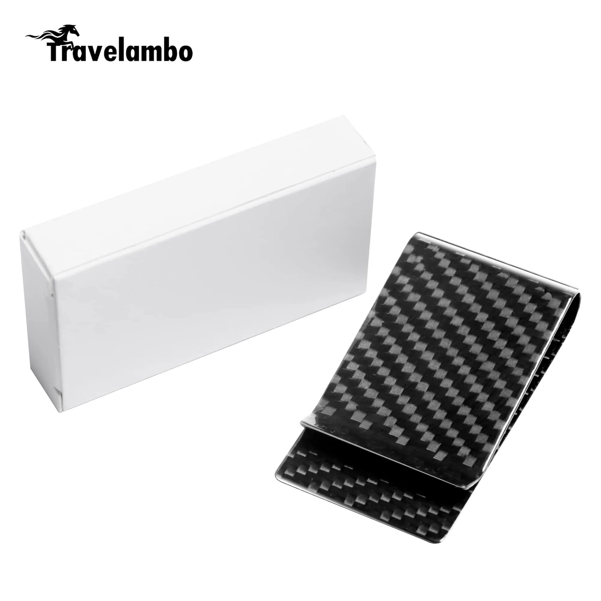 Travelambo Carbon Fiber Money Clip Front Pocket Wallet Minimalist Slim Wallet Credit Business Card Holder (CB black, 15 Card Capacity) - view 9