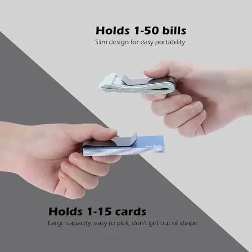 Travelambo Carbon Fiber Money Clip Front Pocket Wallet Minimalist Slim Wallet Credit Business Card Holder (CB black, 15 Card Capacity) thumbnail 3
