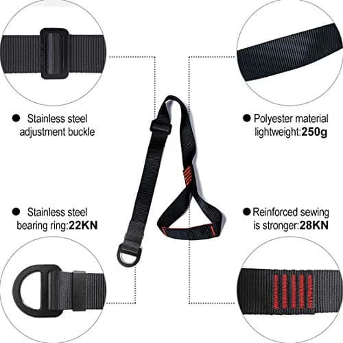 NewDoar Foot Ascender Loop for Climbing Tree Arborist Black | Enhance Rope Climbing Efficiency thumbnail 2
