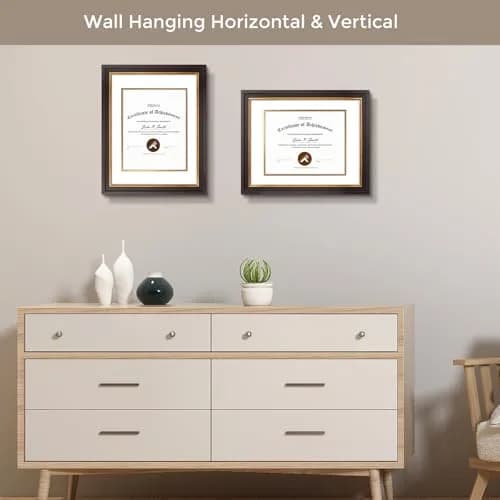 Golden State Art 11x14 Frame White Over Gold Double Mat for 8x10 Diploma | Elegant Wall Certificate & Photo Display thumbnail 4