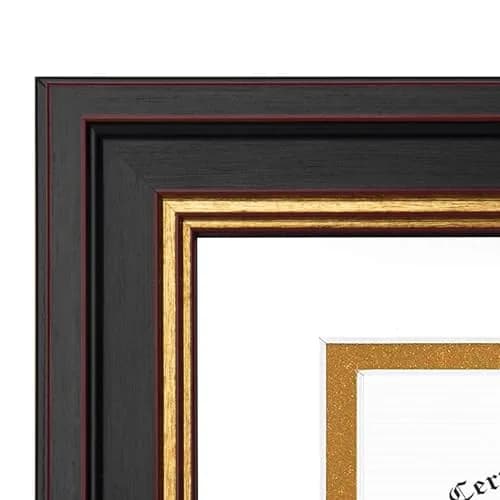 Golden State Art 11x14 Frame White Over Gold Double Mat for 8x10 Diploma | Elegant Wall Certificate & Photo Display thumbnail 6