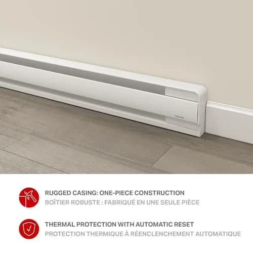 Stelpro B0502W B Series Baseboard Heater 500W 240V | Modern, Durable Wall-Mounted Heating for Living Room thumbnail 5