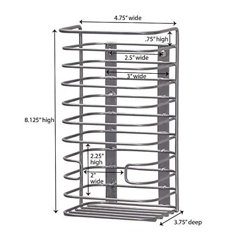 Household Essentials Satin Nickel Steel Door Basket | Elegant, Durable Steel Storage for Kitchen & Bathroom thumbnail 2