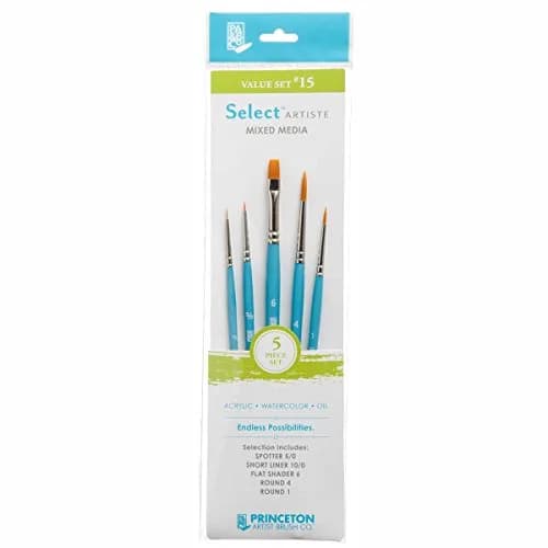 Princeton Select Artiste Brush Set No. 15, Synthetic, 5 Piece | Versatile All-Media Artist Brushes thumbnail 1