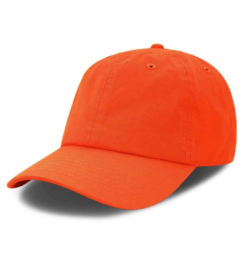 The Hat Depot Kids Washed Low Profile Cotton Baseball Cap | Orange, 2-5 Years — Orange