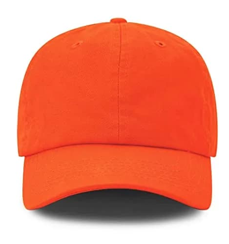 The Hat Depot Kids Washed Low Profile Cotton Baseball Cap | Orange, 2-5 Years thumbnail 3