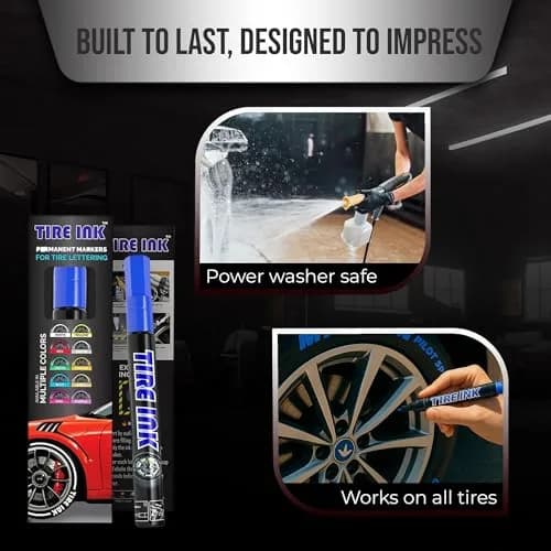 Tire Ink Blue Marking Pen | Waterproof Permanent Paint for Car Wheels, 0.3mm Fine Tip thumbnail 4