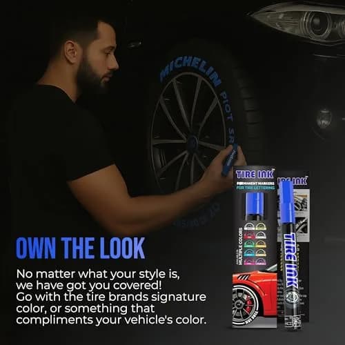 Tire Ink Blue Marking Pen | Waterproof Permanent Paint for Car Wheels, 0.3mm Fine Tip thumbnail 7
