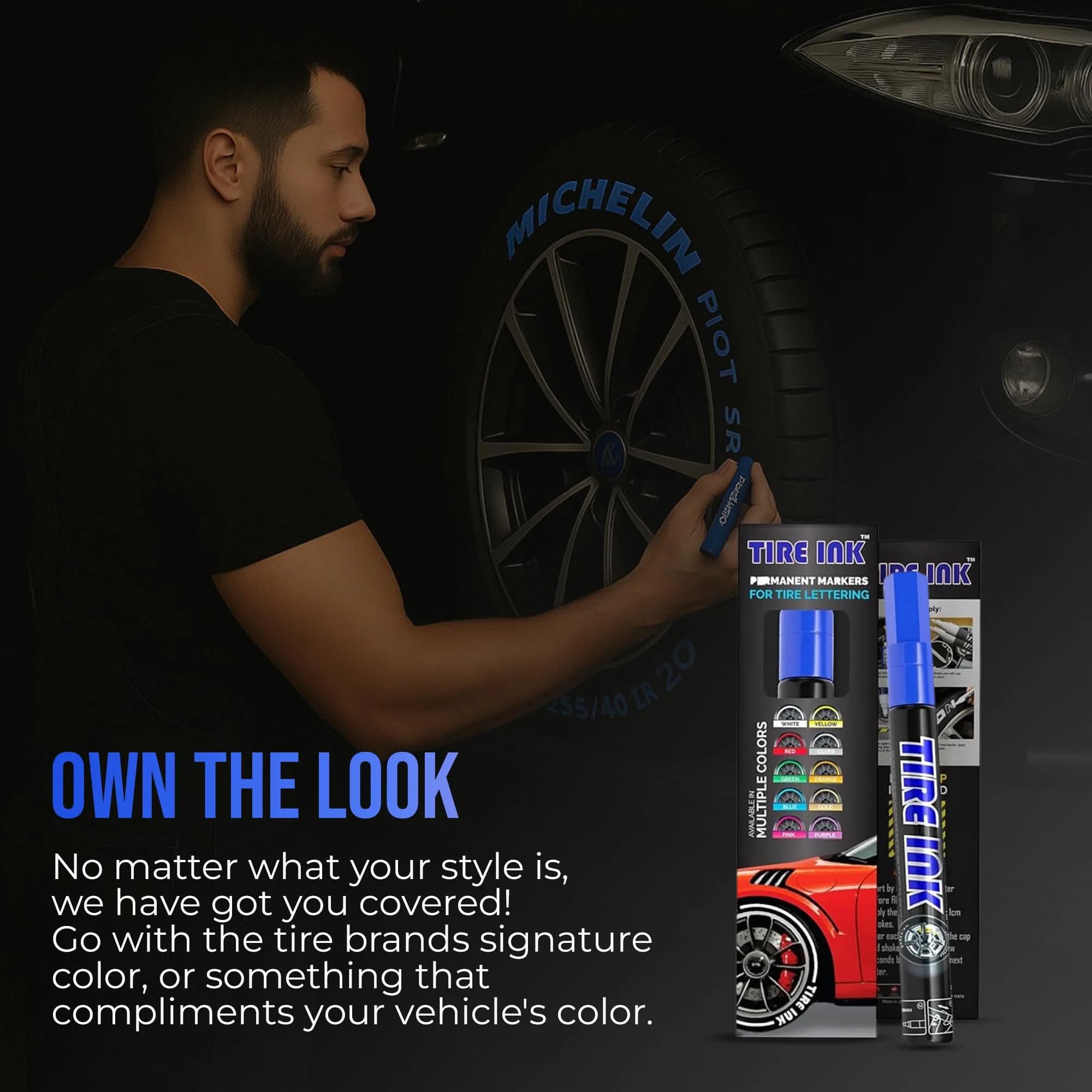 Tire Ink Blue Marking Pen | Waterproof Permanent Paint for Car Wheels, 0.3mm Fine Tip - view 7