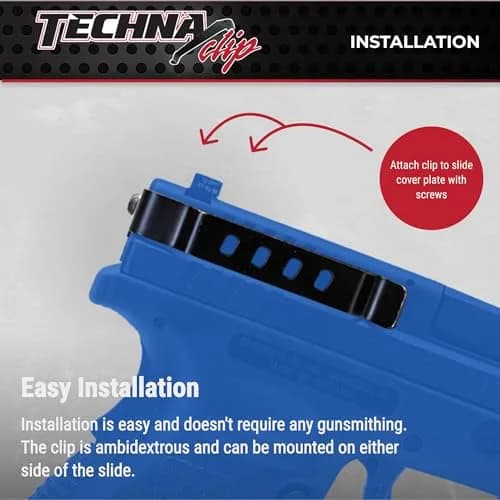 Techna Clip XDBA Conceal Carry Gun Belt Clip Black Carbon Fiber Belt Mount for SA XD Ambidextrous | Low-Profile Concealed Carry thumbnail 4