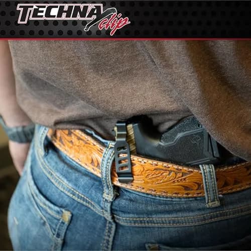 Techna Clip XDBA Conceal Carry Gun Belt Clip Black Carbon Fiber Belt Mount for SA XD Ambidextrous | Low-Profile Concealed Carry thumbnail 8