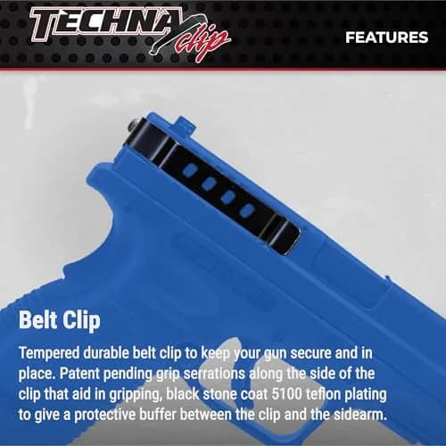 Techna Clip XDBA Conceal Carry Gun Belt Clip Black Carbon Fiber Belt Mount for SA XD Ambidextrous | Low-Profile Concealed Carry thumbnail 3