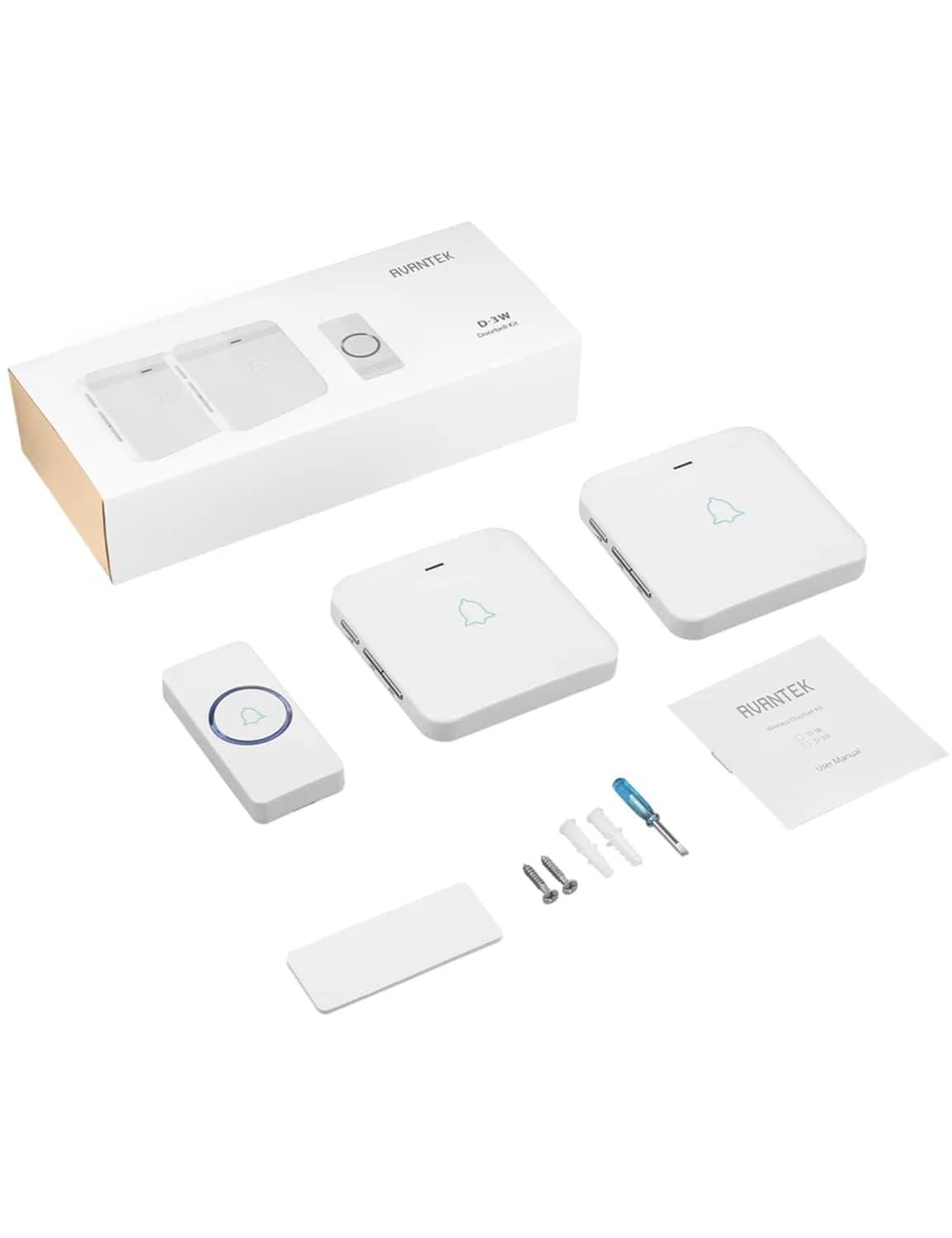 AVANTEK Wireless Doorbell Kit with 2 Receivers | 1300 ft Range, Waterproof Transmitter, 52 Melodies - view 7