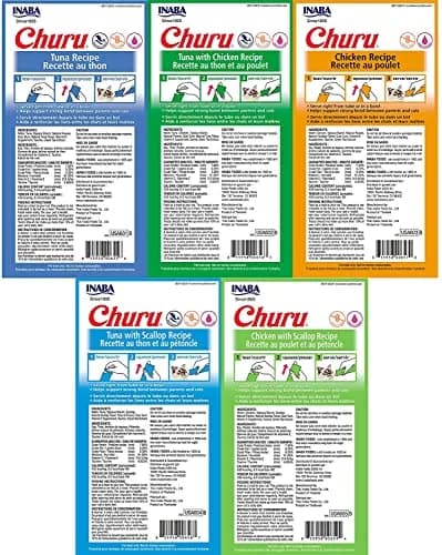 INABA Churu Lickable Creamy Purée Cat Treats 5 Flavor Variety Pack 10 oz (20 Tubes) | Hydrating & Low Calorie thumbnail 2