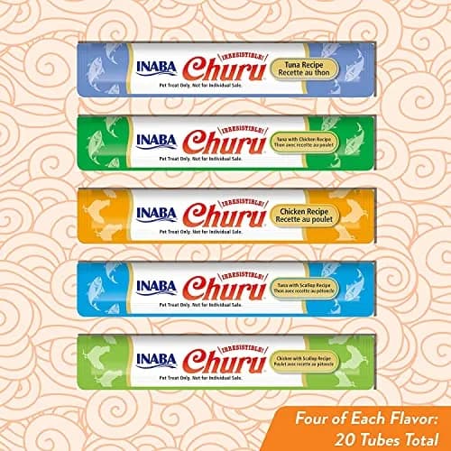 INABA Churu Lickable Creamy Purée Cat Treats 5 Flavor Variety Pack 10 oz (20 Tubes) | Hydrating & Low Calorie thumbnail 3