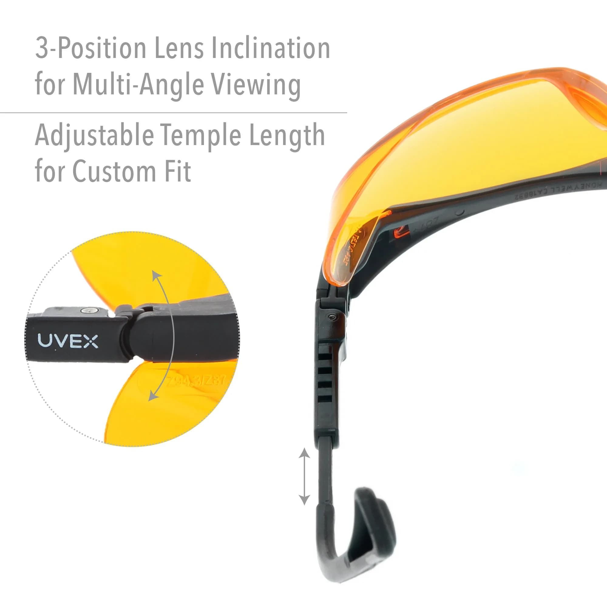 Uvex Skyper Blue Light Blocking Computer Glasses with SCT-Orange Lens, 3-Pack | Protects Eyes from Digital Strain - view 4