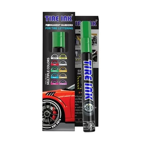Tire Ink Green Color Tire Paint Pen - Waterproof Permanent Paint Pens for Car Wheels Lettering | 0.5mm Fine Tip thumbnail 1